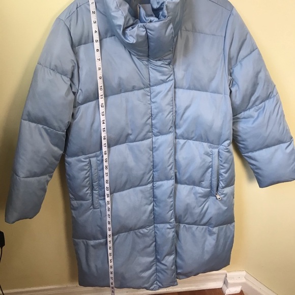 Avec Les Filles Down Puffer Coat Zip Belt Parka Oversized Shawl Hood Collar Lg - Picture 5 of 9